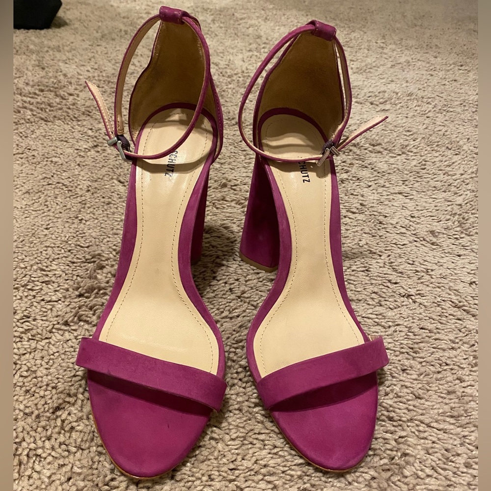 Schutz Suede High Heel Sandals Size 10
